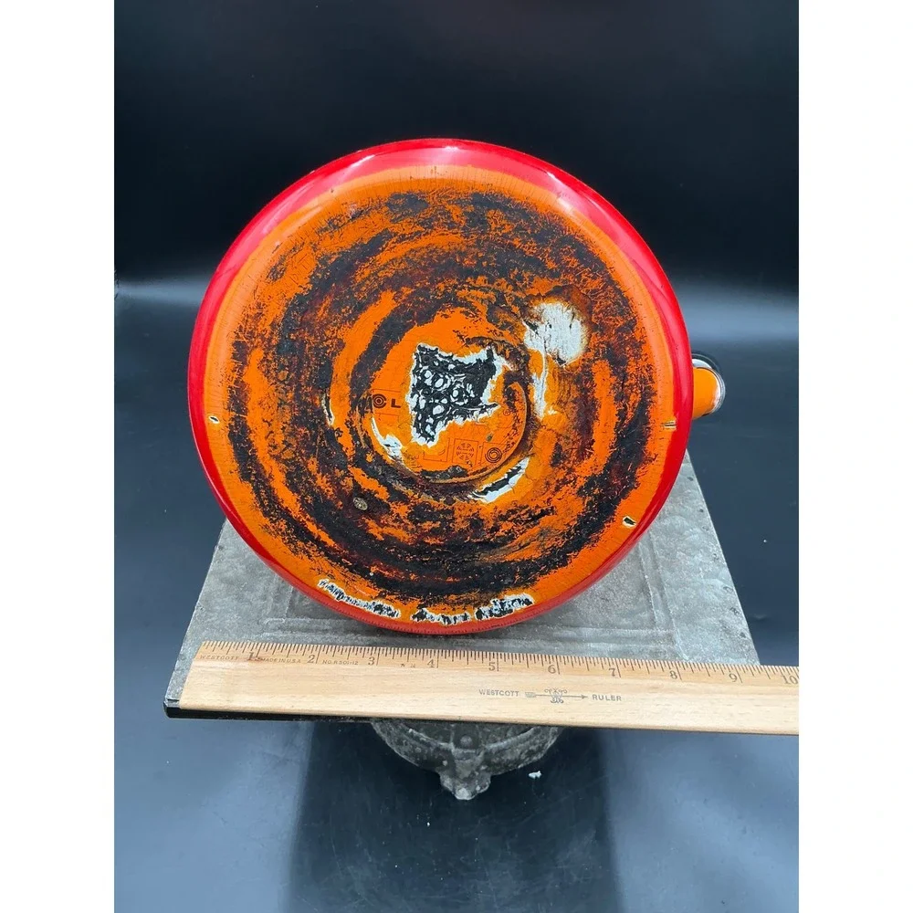 Le Creuset Zen Whistling Tea Kettle Flame Orange Enamel on Steel Stovetop 1.6qt